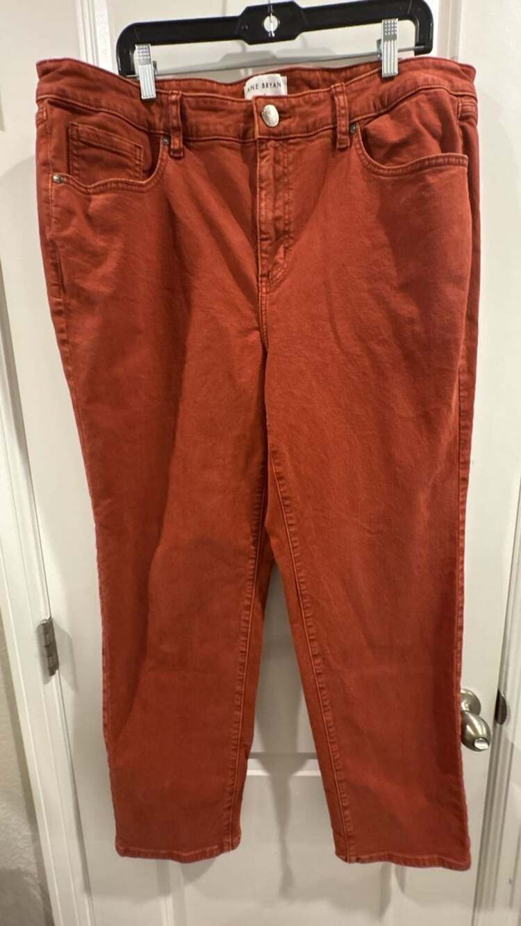 Lane Bryant High Rise Signature Straight Jeans Size 18 Orange Cotton